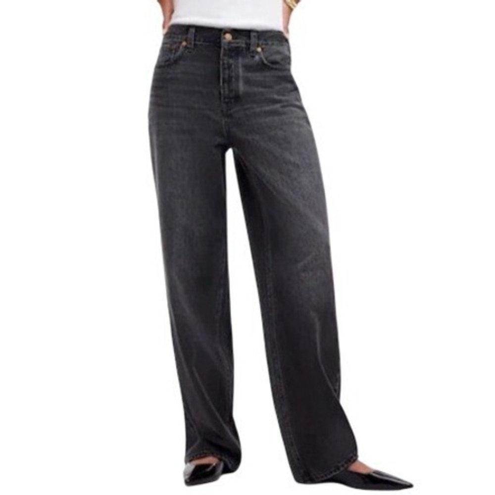 Madewell Womens 29P Vintage Black Wash Low Slung Baggy Jeans